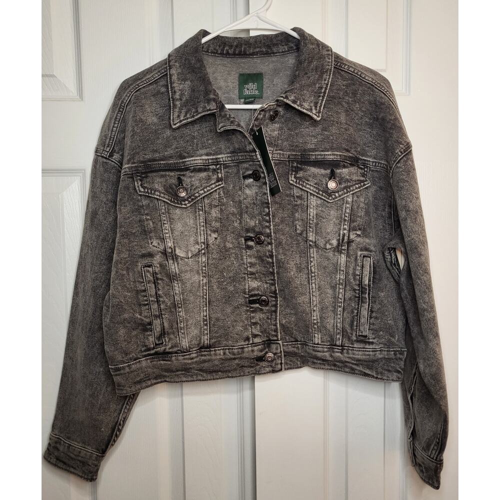 Wild Fable Women's Cropped Denim Trucker Jacket- Size Small